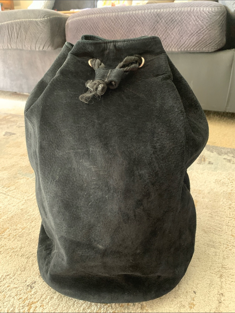 Virginia slims genuine black leather backpack